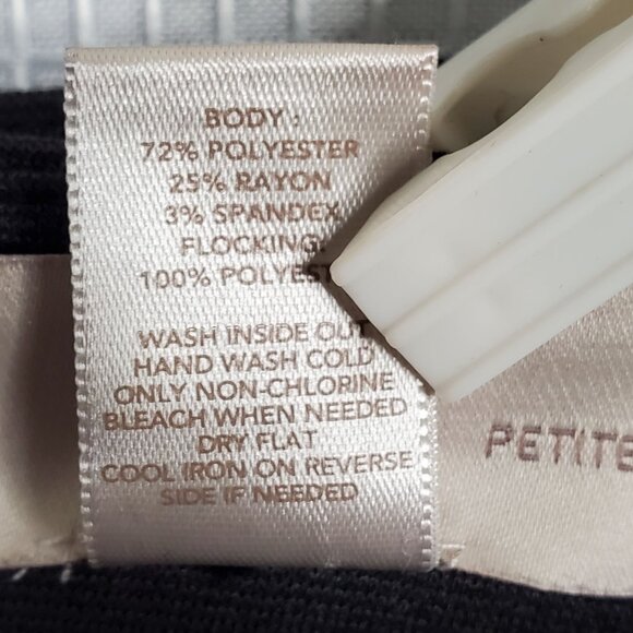 Loft Petites 10P Size 10 Skirt Knee Pencil Polka Dot Stretch Party Office Black - Picture 8 of 8